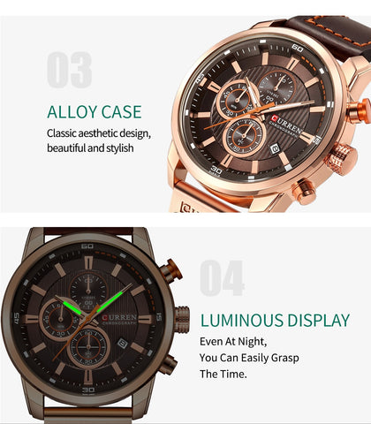 Curran Fashion Date Luxury Quartz Men's Watch - Waterproof Chronograph Hodinky Relogio Masculino Wristwatch - onlinemegasale.com Curran Fashion Date Luxury Quartz Men's Watch - Waterproof Chronograph Hodinky Relogio Masculino Wristwatch - onlinemegasale.com