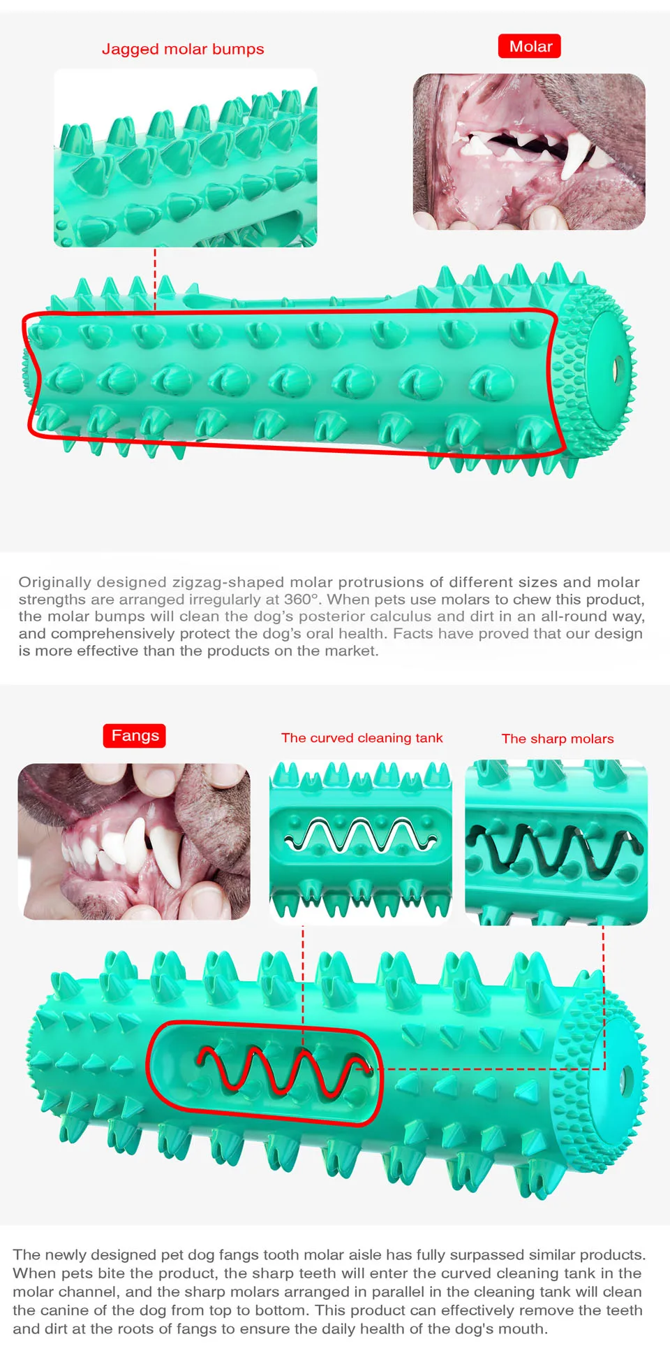 Dog Toothbrush Dental Care Molar Chewbrush - onlinemegasale.com