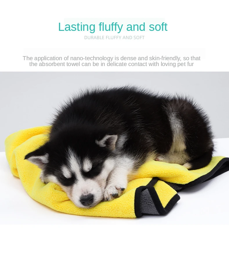 Pet Bath Super Absorbent Fiber Soft Quick-drying Bath Towel - onlinemegasale.com