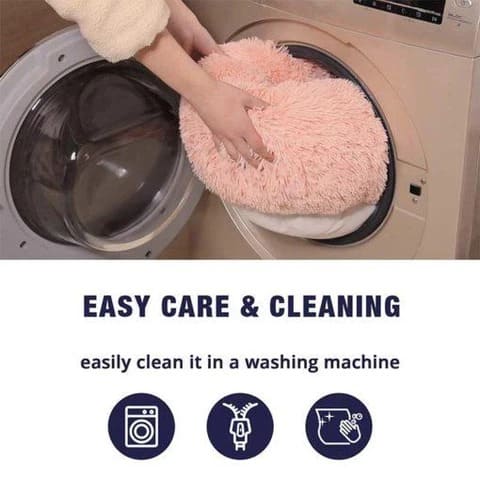 Dog Cat Soft Fluffy Calming Cushion Bed - onlinemegasale.com