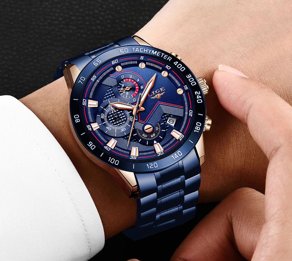 Luxury Watch - Stainless Steel Luxury Sports Chronograph Quartz Watch - onlinemegasale.com Luxury Watch - Stainless Steel Luxury Sports Chronograph Quartz Watch - onlinemegasale.com