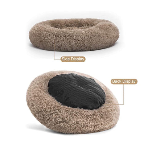 Dog Cat Soft Fluffy Calming Cushion Bed - onlinemegasale.com