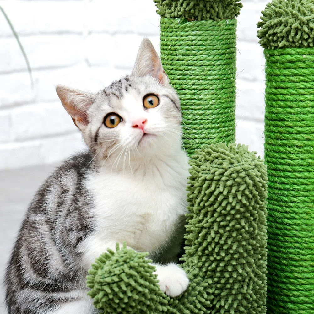 Modern Cat Tree Cactus Tower Scratching Posts For Large Cats - onlinemegasale.com