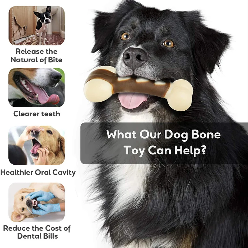Eco-friendly Durable Dog Bone For Aggressive Chewers - Beef Flavored - onlinemegasale.com