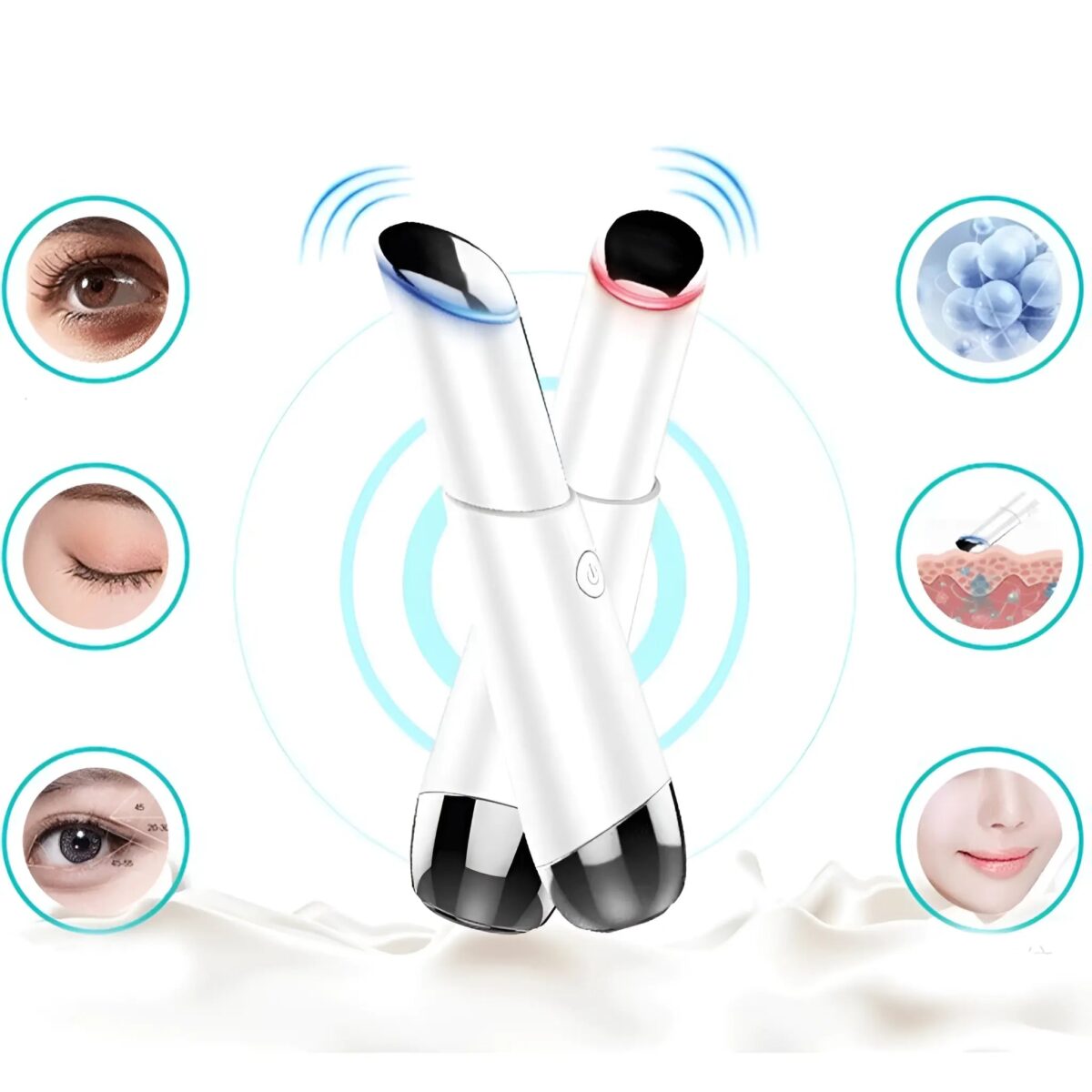 Eyelid Massager Pen with Sonic Vibration for Crows Feet and Eye Bags - onlinemegasale.com