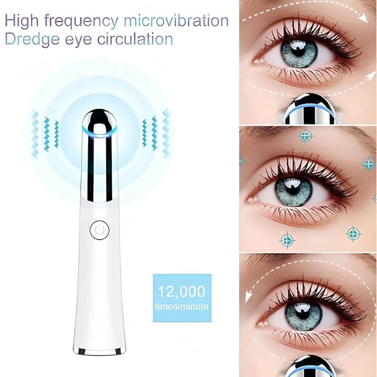 Eyelid Massager Pen with Sonic Vibration for Crows Feet and Eye Bags - onlinemegasale.com