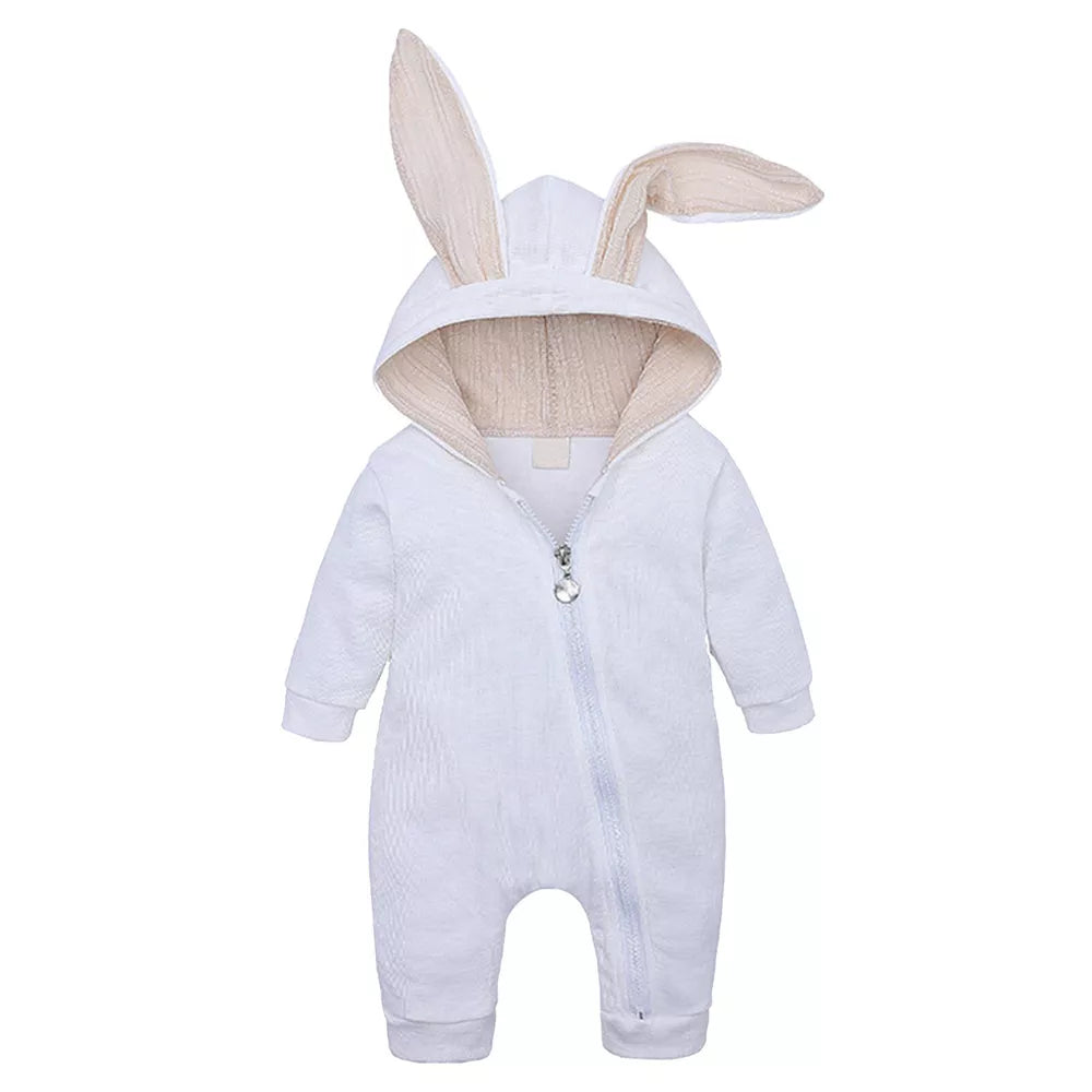 Hooded Bunny Baby Onesie – Soft, Cute & Cozy for Infants & Toddlers - onlinemegasale.com Warm and Cozy Baby Jumpsuit