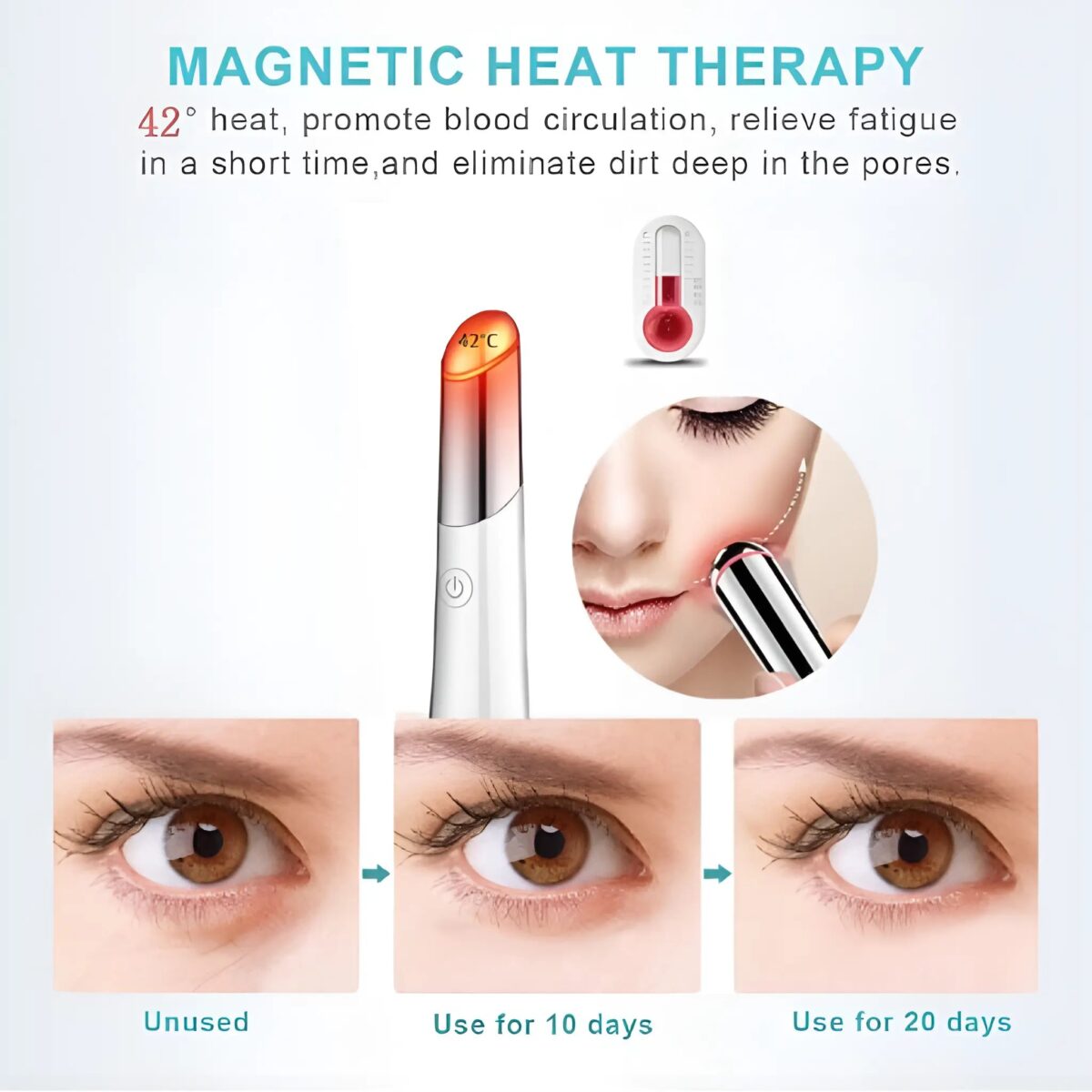 Eyelid Massager Pen with Sonic Vibration for Crows Feet and Eye Bags - onlinemegasale.com