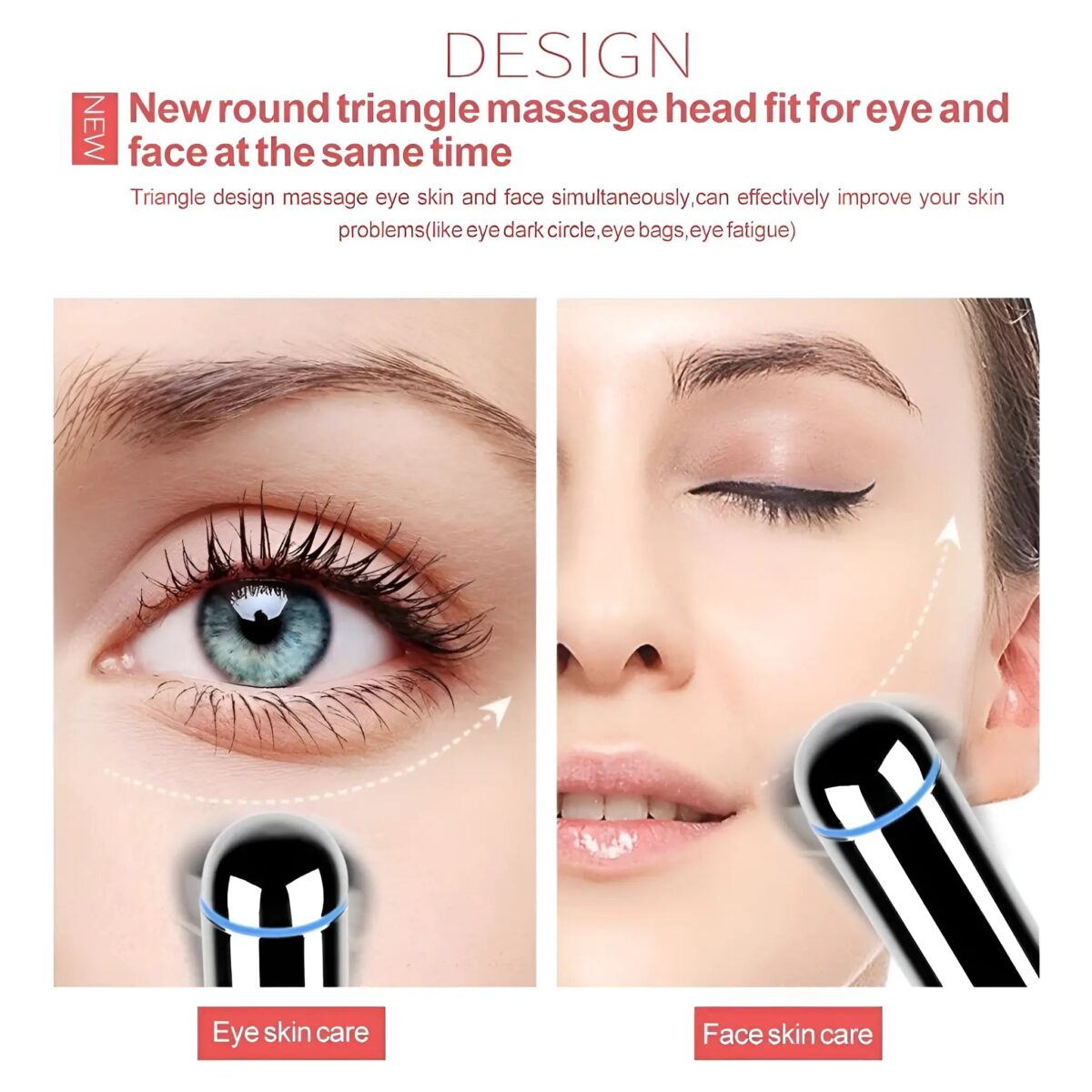Eyelid Massager Pen with Sonic Vibration for Crows Feet and Eye Bags - onlinemegasale.com