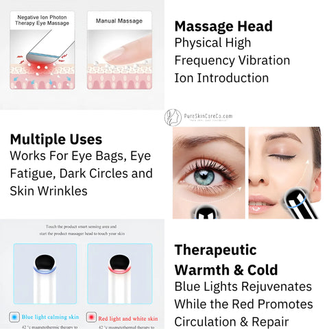 Eyelid Massager Pen with Sonic Vibration for Crows Feet and Eye Bags - onlinemegasale.com
