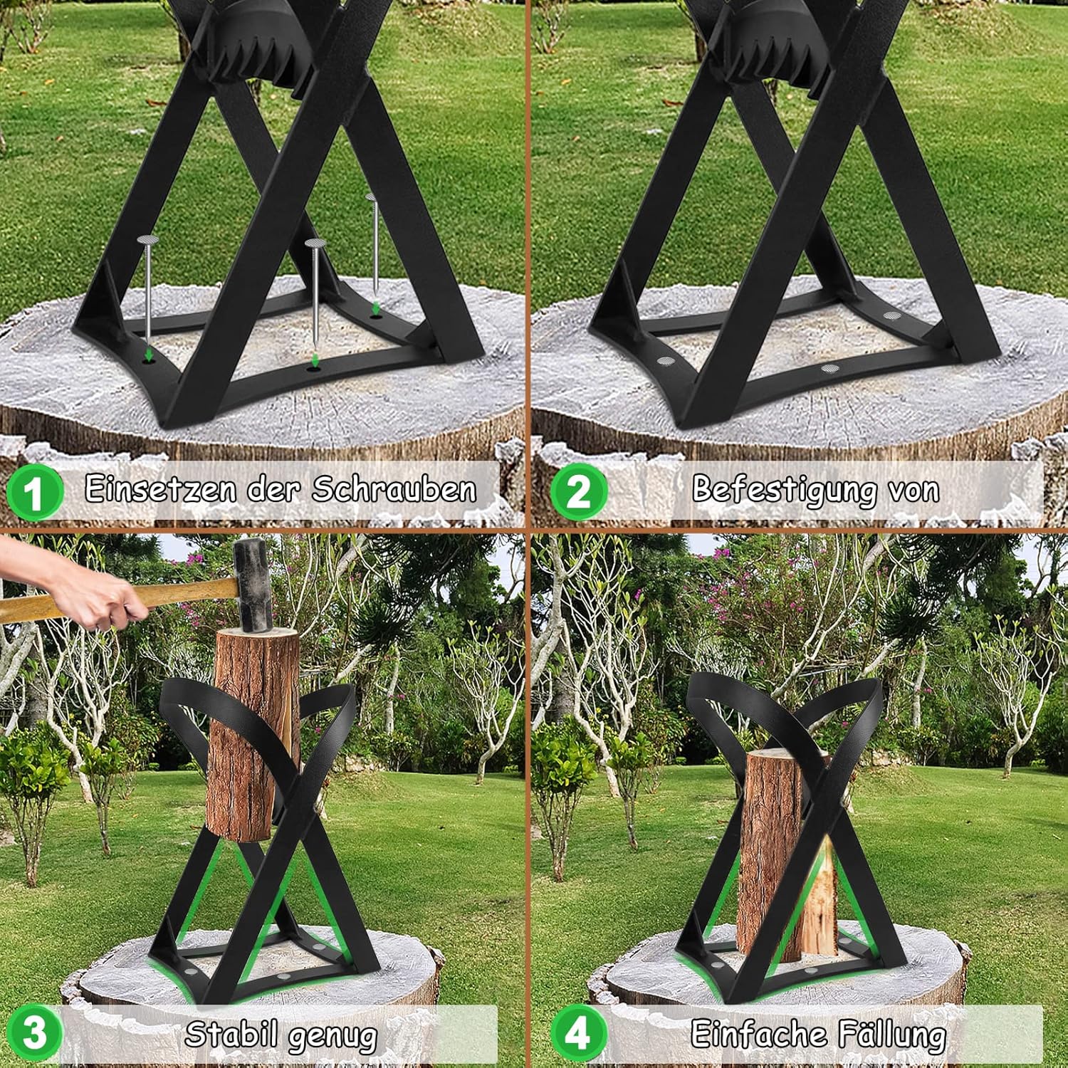 Foldable Log Splitting Tool - onlinemegasale.com