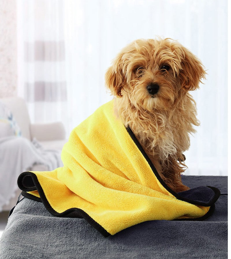 Pet Bath Super Absorbent Fiber Soft Quick-drying Bath Towel - onlinemegasale.com