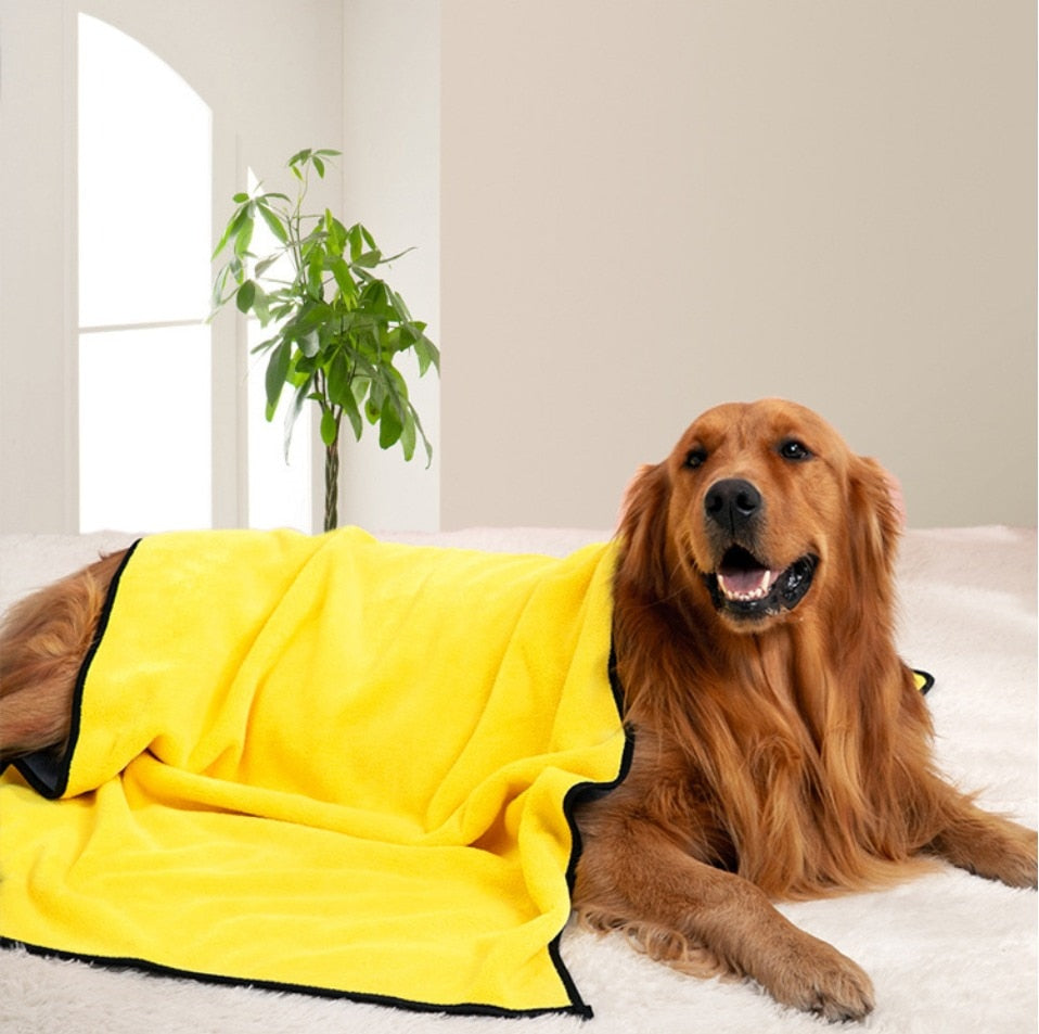 Pet Bath Super Absorbent Fiber Soft Quick-drying Bath Towel - onlinemegasale.com