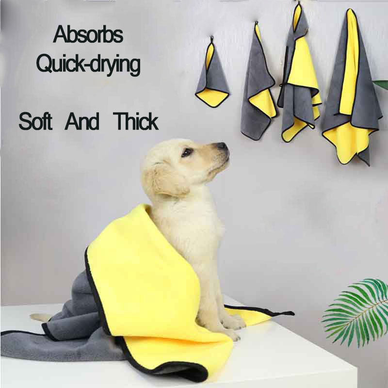Pet Bath Super Absorbent Fiber Soft Quick-drying Bath Towel - onlinemegasale.com