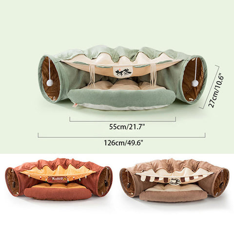 Cat Bed tunnel Collapsible 2-Hole Tube - onlinemegasale.com