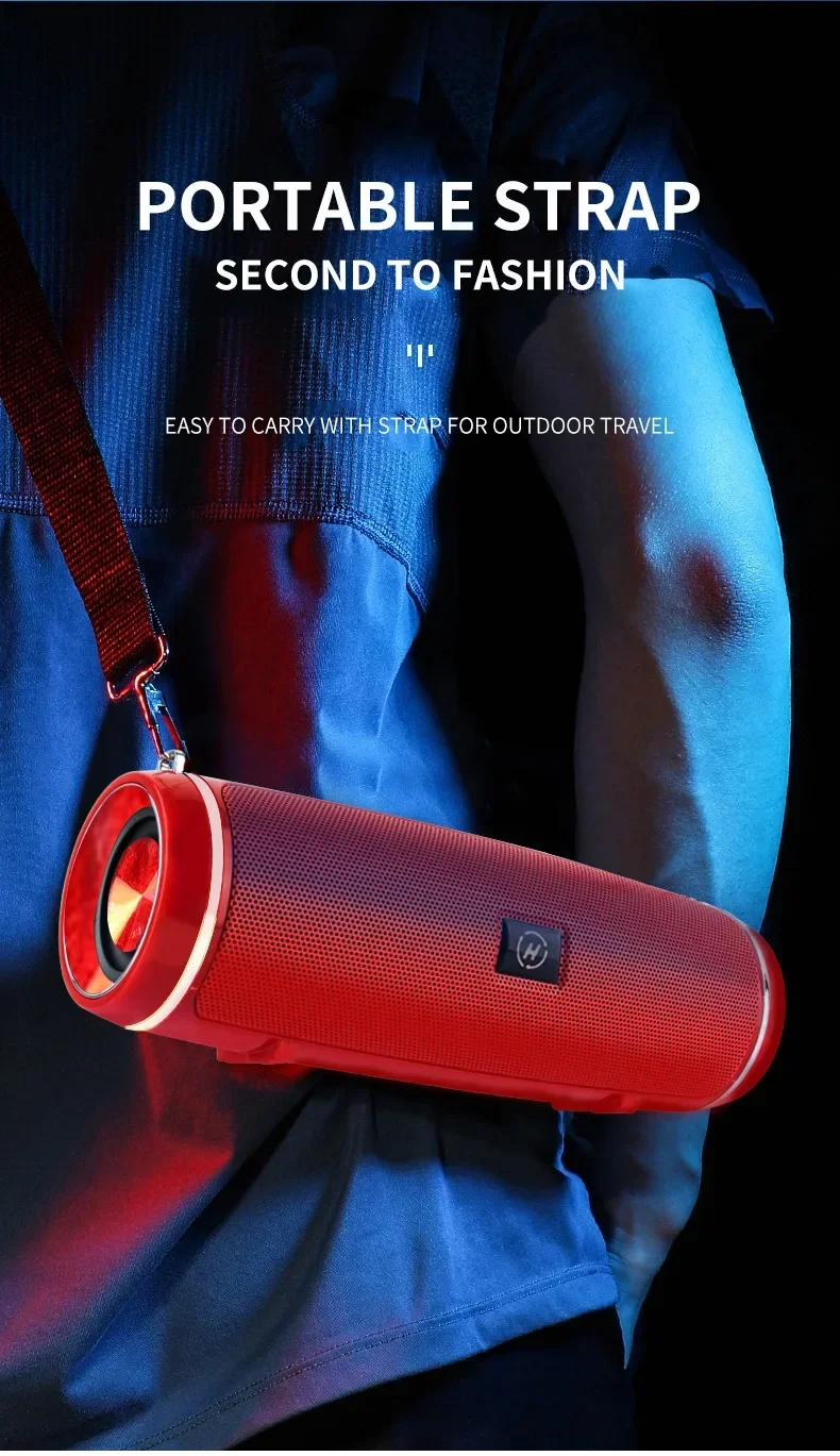 Portable Bluetooth Speakers Mini Wireless High Fidelity Surround Sound Subwoofer Outdoor Waterproof Camping Party Loudspeaker - onlinemegasale.com