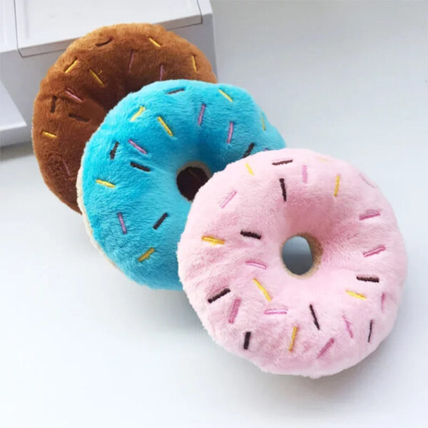 Soft Donut Squeaky Toy – Fun & Interactive for Small/Medium Dogs
