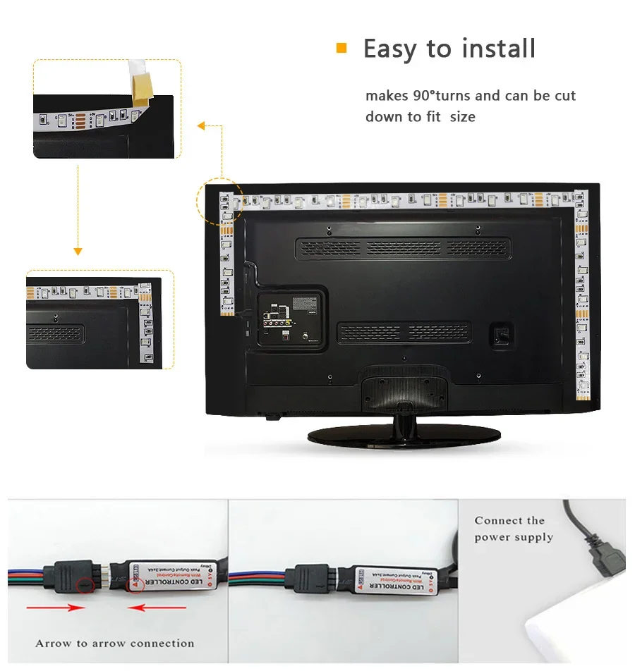 RGB 5050 Led Strip Lights 5V USB 24Keys Bluetooth Wifi Control Flexible Ribbon Color Change Led Lamp Tape for Room Decoration - onlinemegasale.com