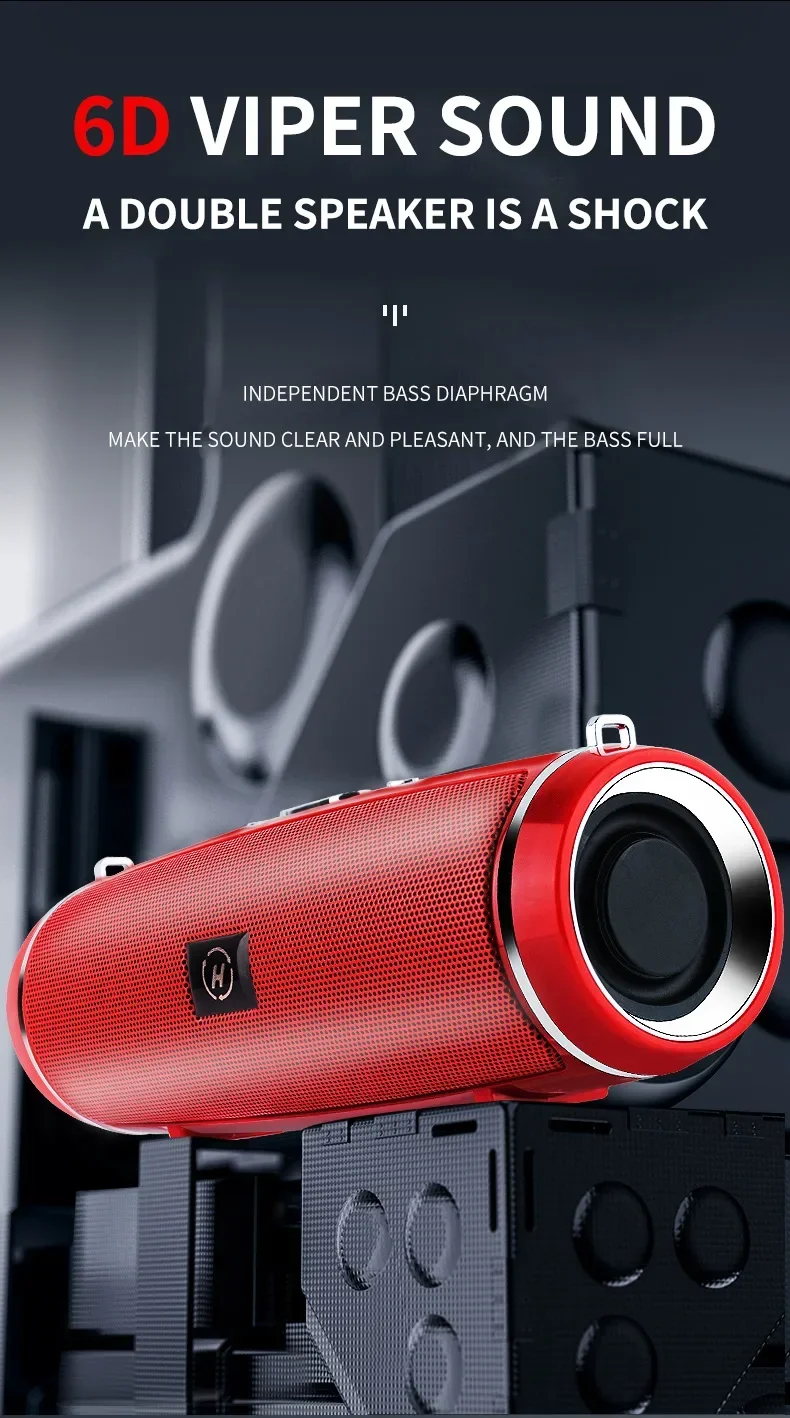 Portable Bluetooth Speakers Mini Wireless High Fidelity Surround Sound Subwoofer Outdoor Waterproof Camping Party Loudspeaker - onlinemegasale.com