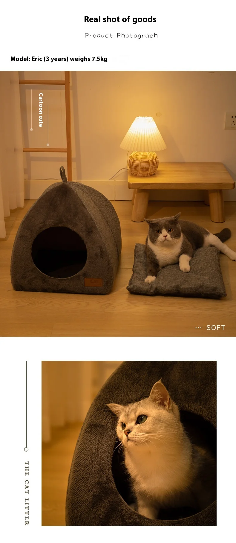 Triangle Cat Nest Closed Bed - onlinemegasale.com