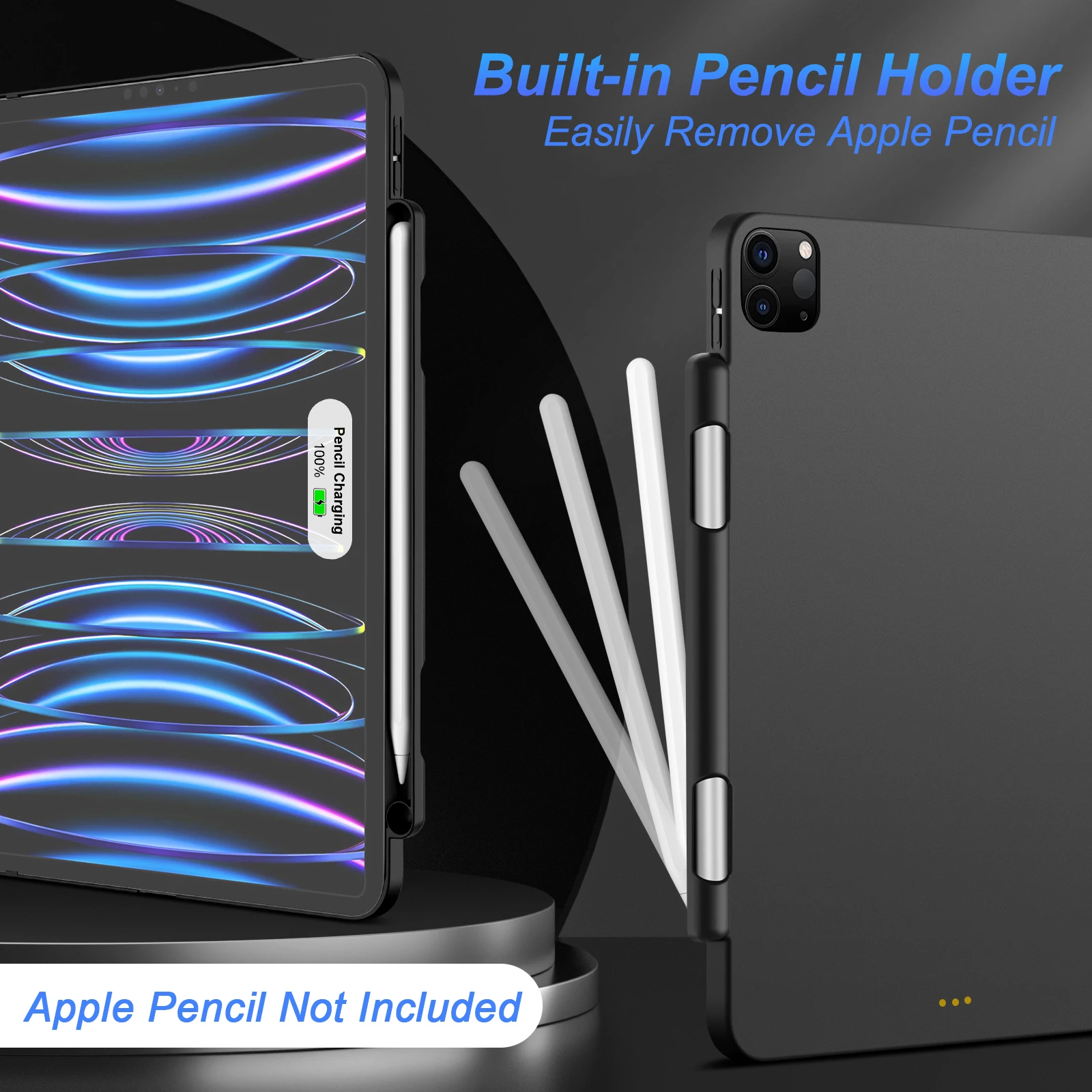 Magnetic Case for iPad Pro 11 13 2024 M4 Air 6 Air 4/5 iPad Pro 12.9 Magic Keyboard Compatible Case Pencil Holder - onlinemegasale.com