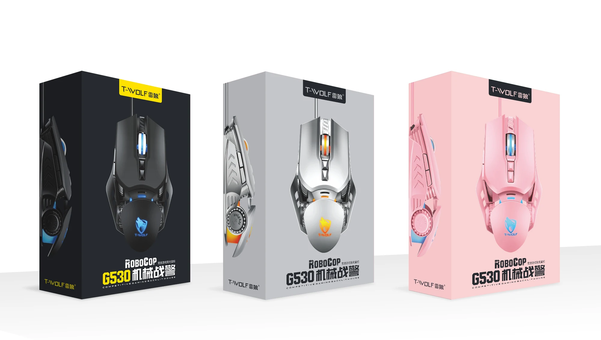 T-WOLF Mechanical Gaming Mouse Mechanical Esports Game Wired Backlit Mouse Laptop Suitable for Metal Rollers - onlinemegasale.com