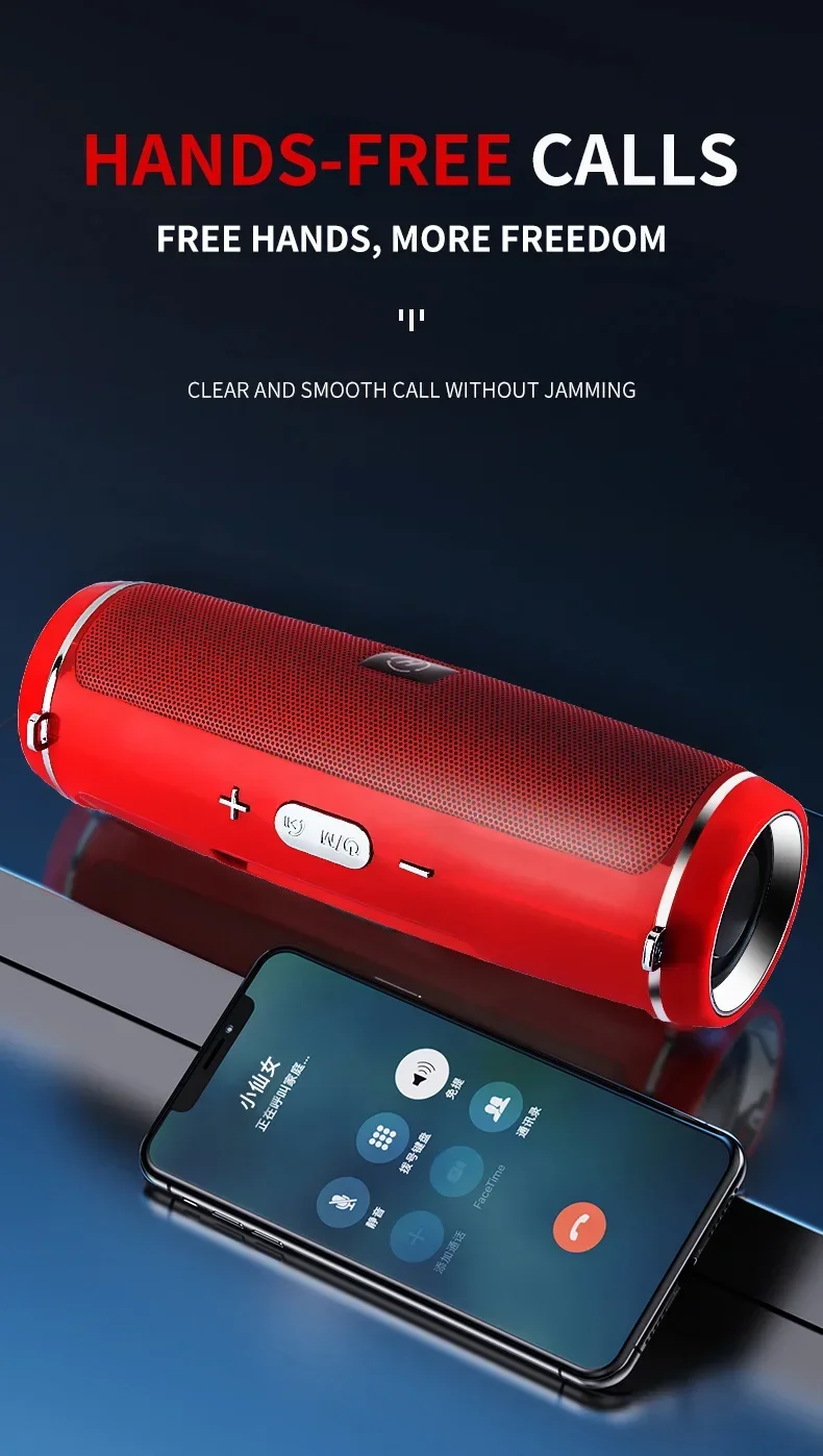 Portable Bluetooth Speakers Mini Wireless High Fidelity Surround Sound Subwoofer Outdoor Waterproof Camping Party Loudspeaker - onlinemegasale.com