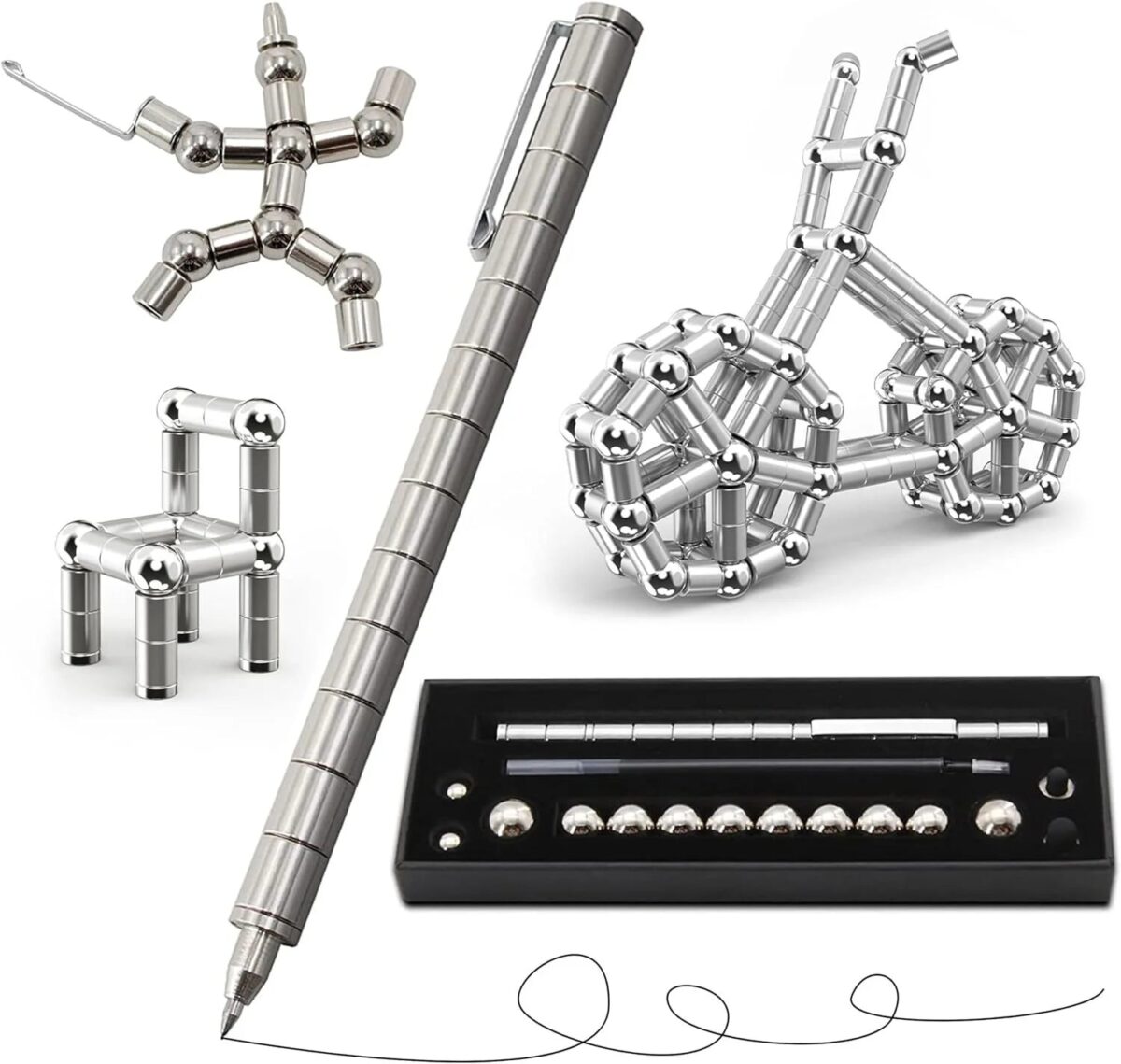 Decompression magnetic pen, fidgeting magnetic pen, multifunctional novel pen for relieving fidgety pressure, a gift for friends - onlinemegasale.com