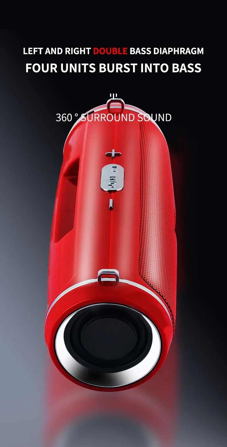 Portable Bluetooth Speakers Mini Wireless High Fidelity Surround Sound Subwoofer Outdoor Waterproof Camping Party Loudspeaker - onlinemegasale.com