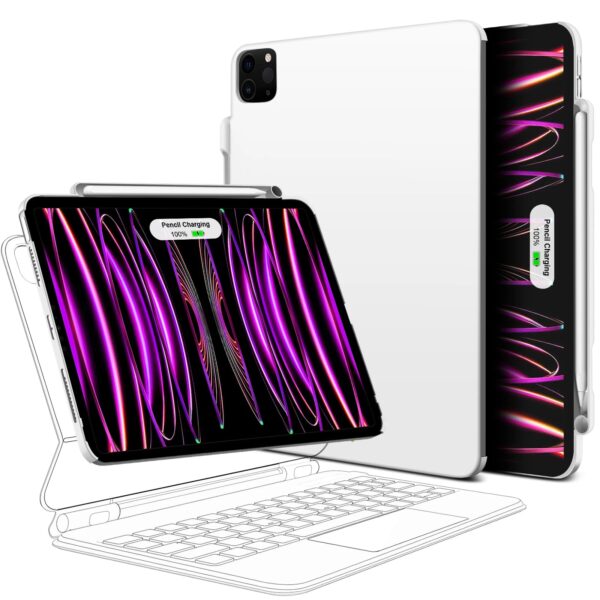 Magnetic Case for iPad Pro 11 13 2024 M4 Air 6 Air 4/5 iPad Pro 12.9 Magic Keyboard Compatible Case Pencil Holder