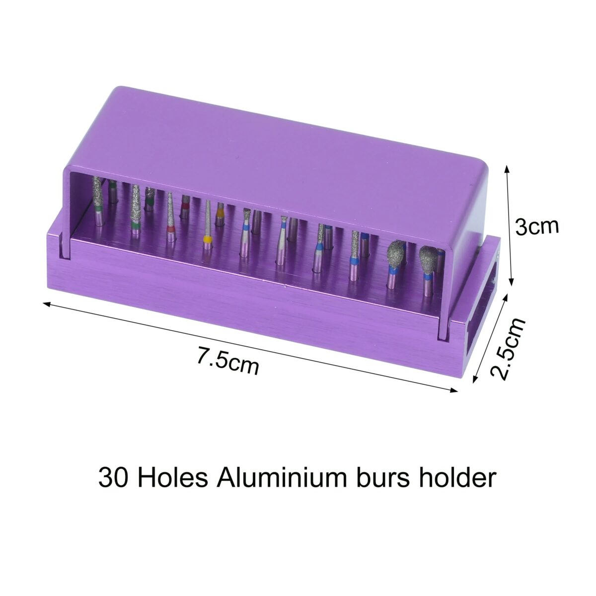 30pcs/Set Dental Diamond Burs Drill Disinfection Block High Speed Handpiece Burs Holder Aluminium Instrument Dentistry Tools - onlinemegasale.com
