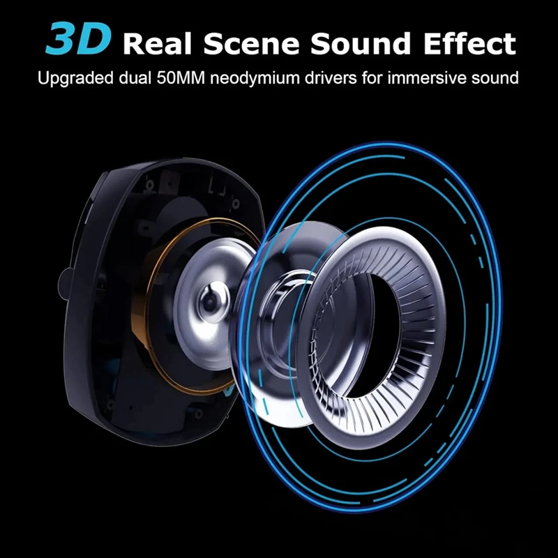 Wireless Gaming Headset With Mic 2.4G Bluetooth Headphone USB 3.5Mm Wired 3 Modes For PC,Laptop,PS4, PS5, Mac - onlinemegasale.com