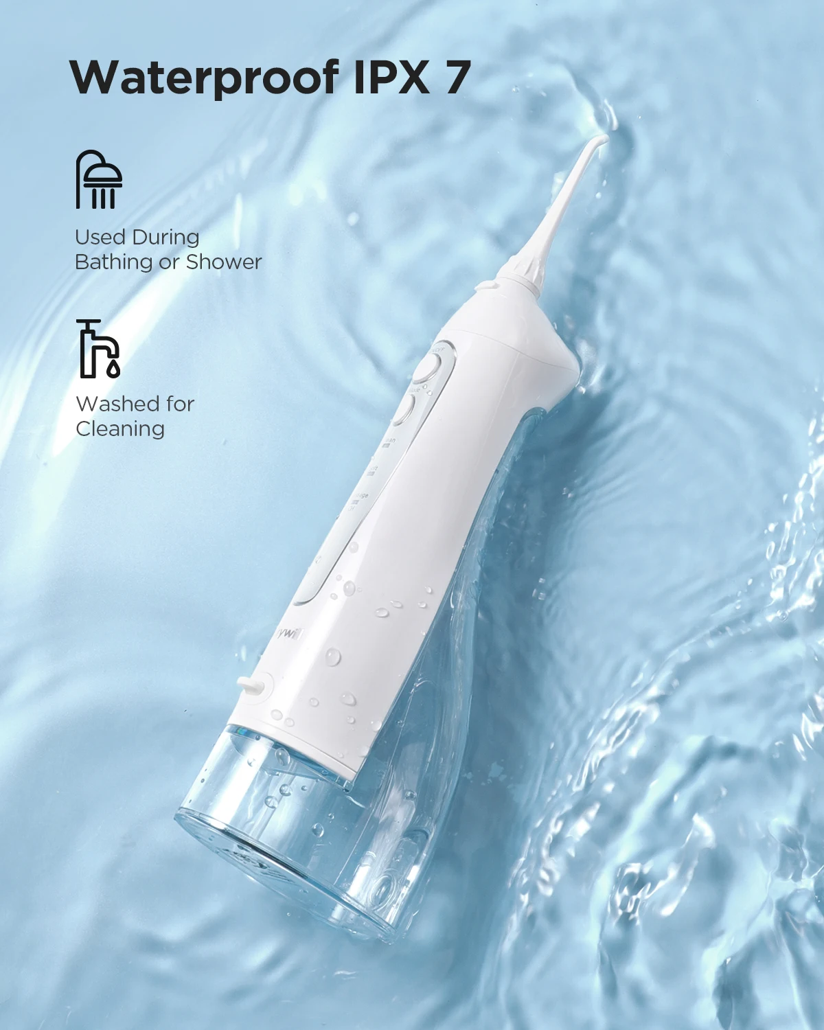 Fairywill Water Flossers Oral Irrigator Rechargeable Portable Dental 3 Modes Water Tank for Teeth 300ML Waterproof Teeth Cleaner - onlinemegasale.com