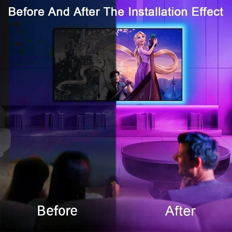 RGB 5050 Led Strip Lights 5V USB 24Keys Bluetooth Wifi Control Flexible Ribbon Color Change Led Lamp Tape for Room Decoration - onlinemegasale.com