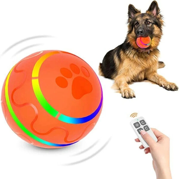 Smart Interactive Dog Ball – Flashing, Rotating, Waterproof Chew Toy