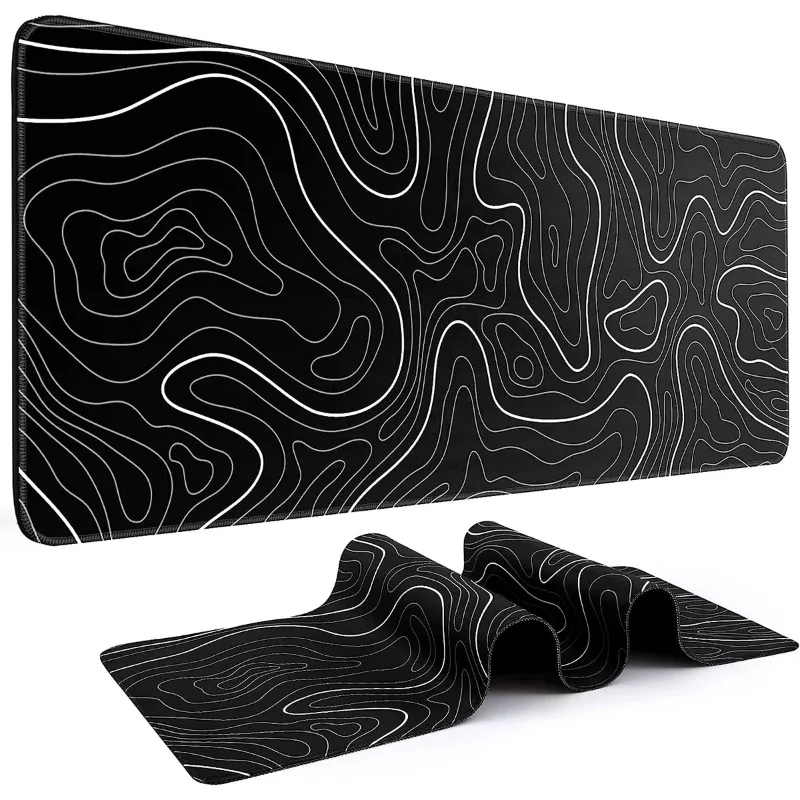 Large Extended Gaming Mouse Pad with Non-Slip Rubber Base,Topographic Design,for Full Desk Keyboard and Mouse Support - onlinemegasale.com Large Extended Gaming Mouse Pad with Non-Slip Rubber Base,Topographic Design,for Full Desk Keyboard and Mouse Support - onlinemegasale.com