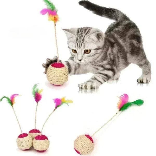 1Pc Cat Toy Sisal Scratching Ball Training Interactive Toy for Kitten Pet