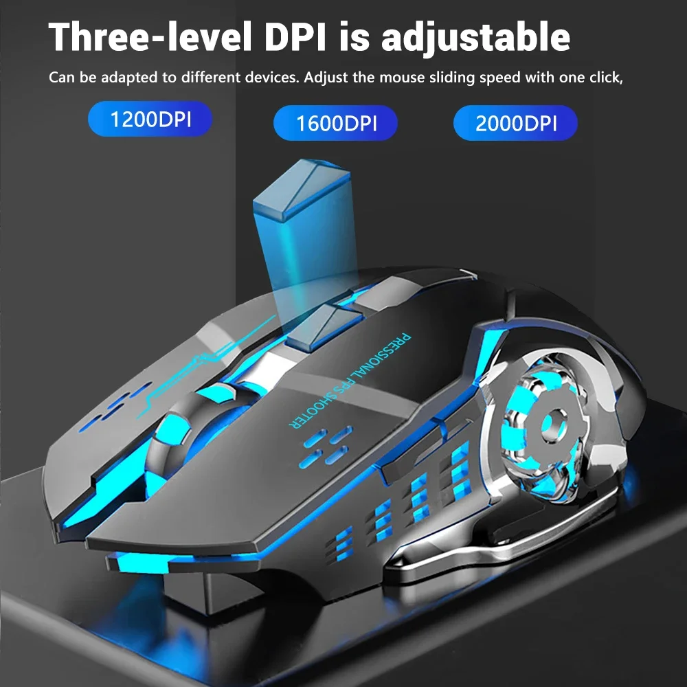 Rechargeable Wireless Mouse Gaming Computer Silent Bluetooth Mouse USB Mechanical E-Sports Backlight PC Gamer Mouse For Computer - onlinemegasale.com