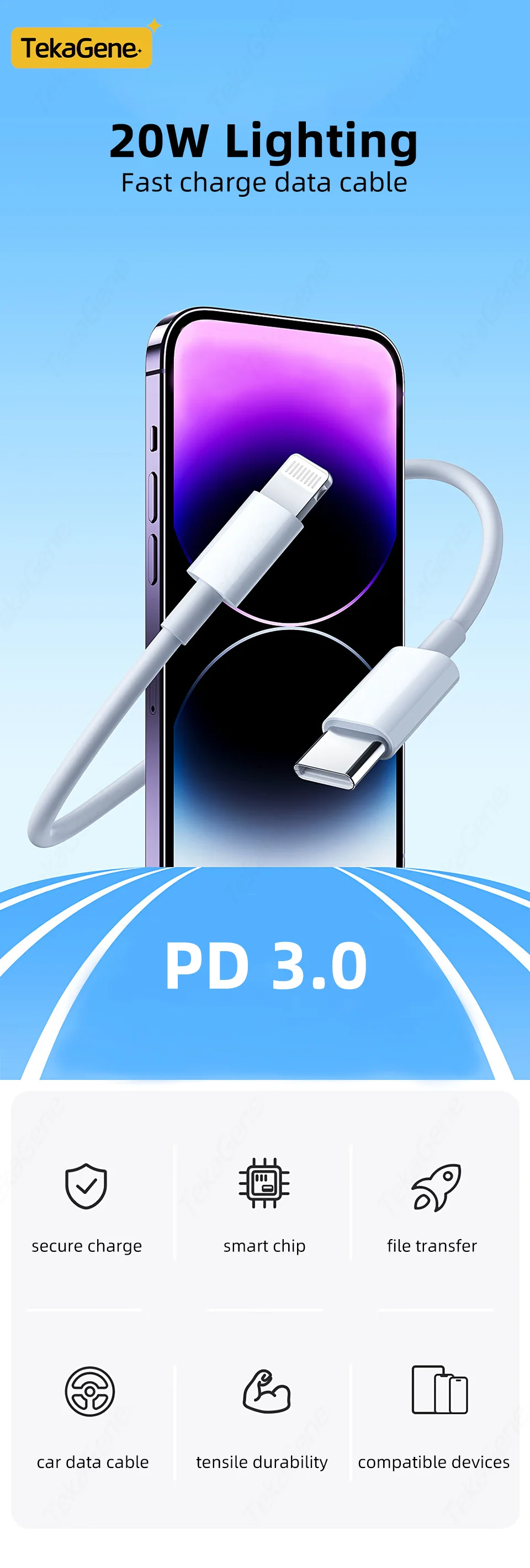 MFI Certification PD 3.0 Type-C to Lighting 20W Fast Charging Cable Charger Data Wire For iPhone 14 13 12 Pro Max iPad AirPods - onlinemegasale.com MFI Certification PD 3.0 Type-C to Lighting 20W Fast Charging Cable Charger Data Wire For iPhone 14 13 12 Pro Max iPad AirPods - onlinemegasale.com