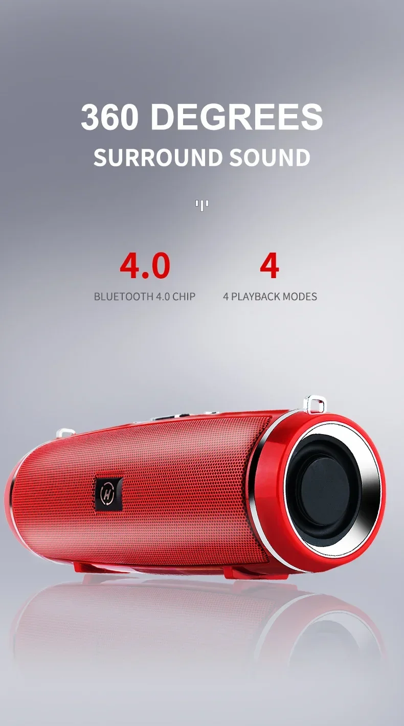 Portable Bluetooth Speakers Mini Wireless High Fidelity Surround Sound Subwoofer Outdoor Waterproof Camping Party Loudspeaker - onlinemegasale.com