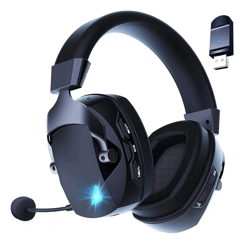 Wireless Gaming Headset With Mic 2.4G Bluetooth Headphone USB 3.5Mm Wired 3 Modes For PC,Laptop,PS4, PS5, Mac - onlinemegasale.com