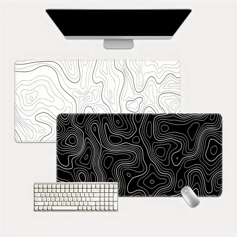 Large Extended Gaming Mouse Pad with Non-Slip Rubber Base,Topographic Design,for Full Desk Keyboard and Mouse Support - onlinemegasale.com Large Extended Gaming Mouse Pad with Non-Slip Rubber Base,Topographic Design,for Full Desk Keyboard and Mouse Support - onlinemegasale.com