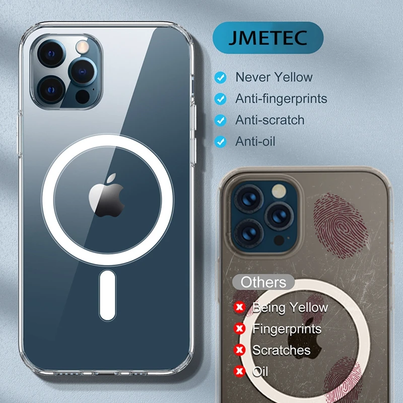Clear Phone Case For iPhone 11 12 13 14 15 Pro Max For Magsafe Magnetic Wireless Charging Magsafe Case 7 8 XR XsMax Cover Case - onlinemegasale.com