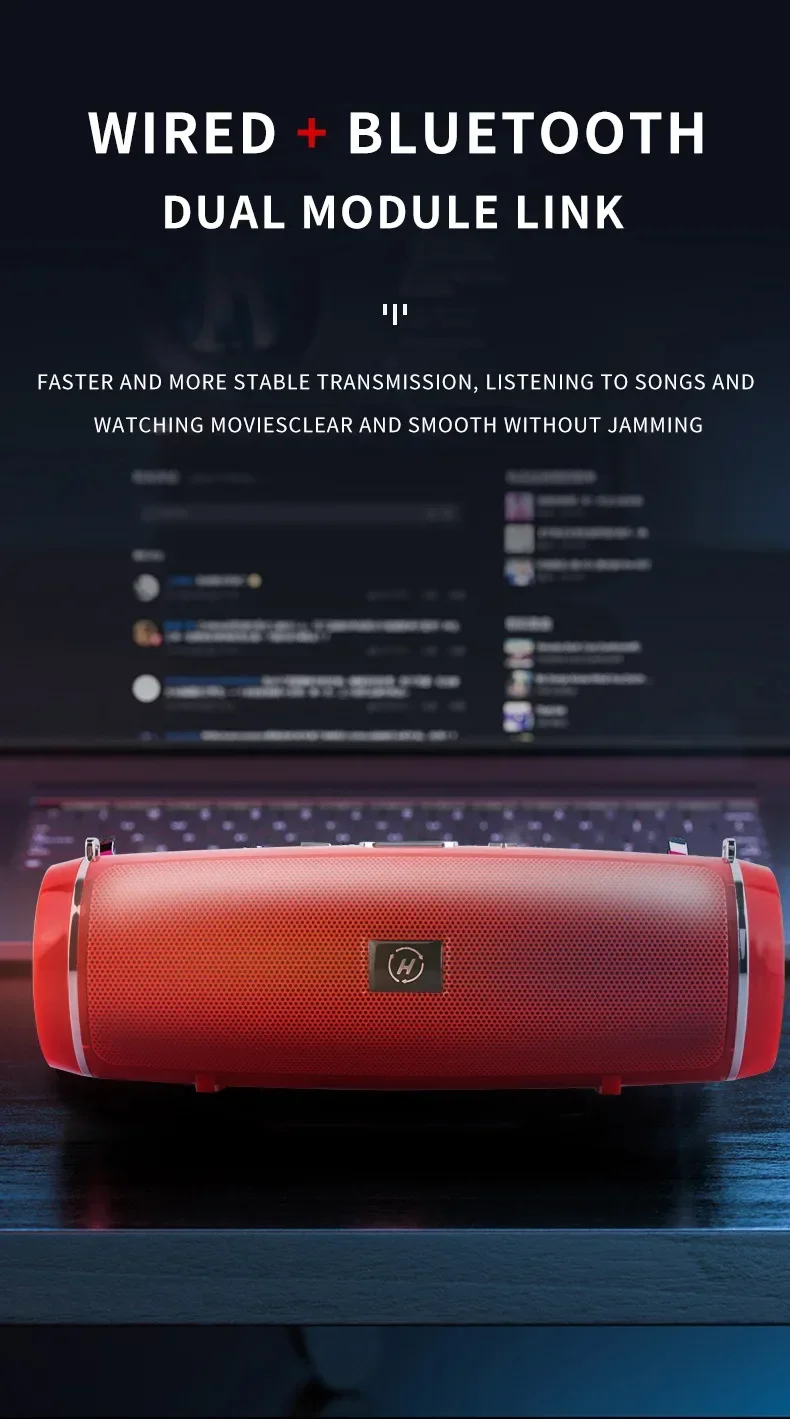 Portable Bluetooth Speakers Mini Wireless High Fidelity Surround Sound Subwoofer Outdoor Waterproof Camping Party Loudspeaker - onlinemegasale.com