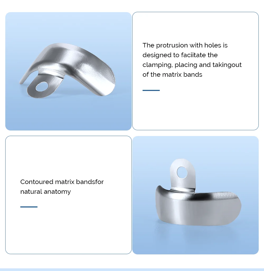 50PCS Dental Matrix Bands Sectional Contoured Metal Matrices For Teeth Replacement Dentistry Material - onlinemegasale.com