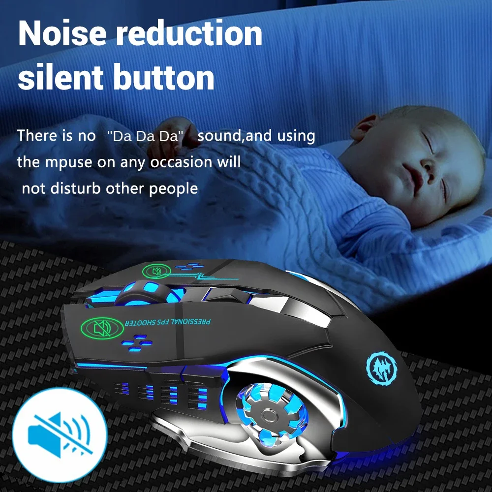 Rechargeable Wireless Mouse Gaming Computer Silent Bluetooth Mouse USB Mechanical E-Sports Backlight PC Gamer Mouse For Computer - onlinemegasale.com