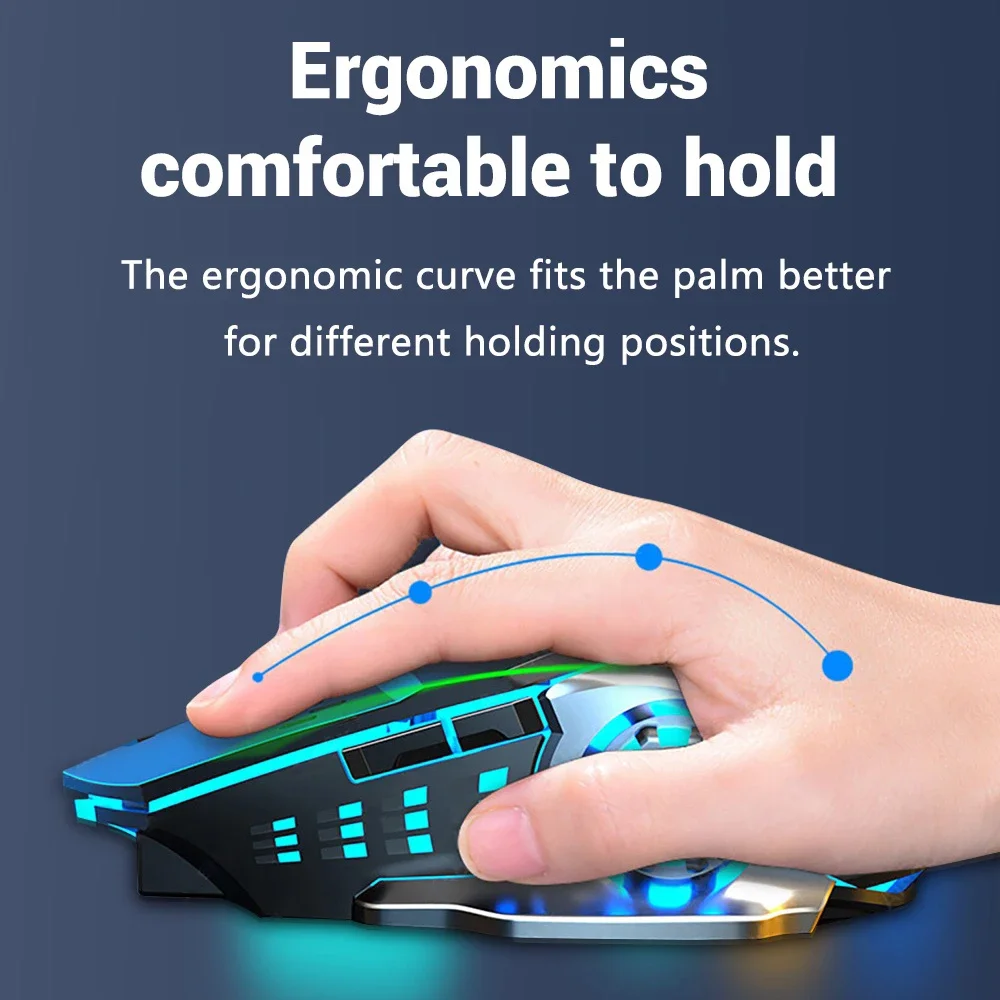 Rechargeable Wireless Mouse Gaming Computer Silent Bluetooth Mouse USB Mechanical E-Sports Backlight PC Gamer Mouse For Computer - onlinemegasale.com
