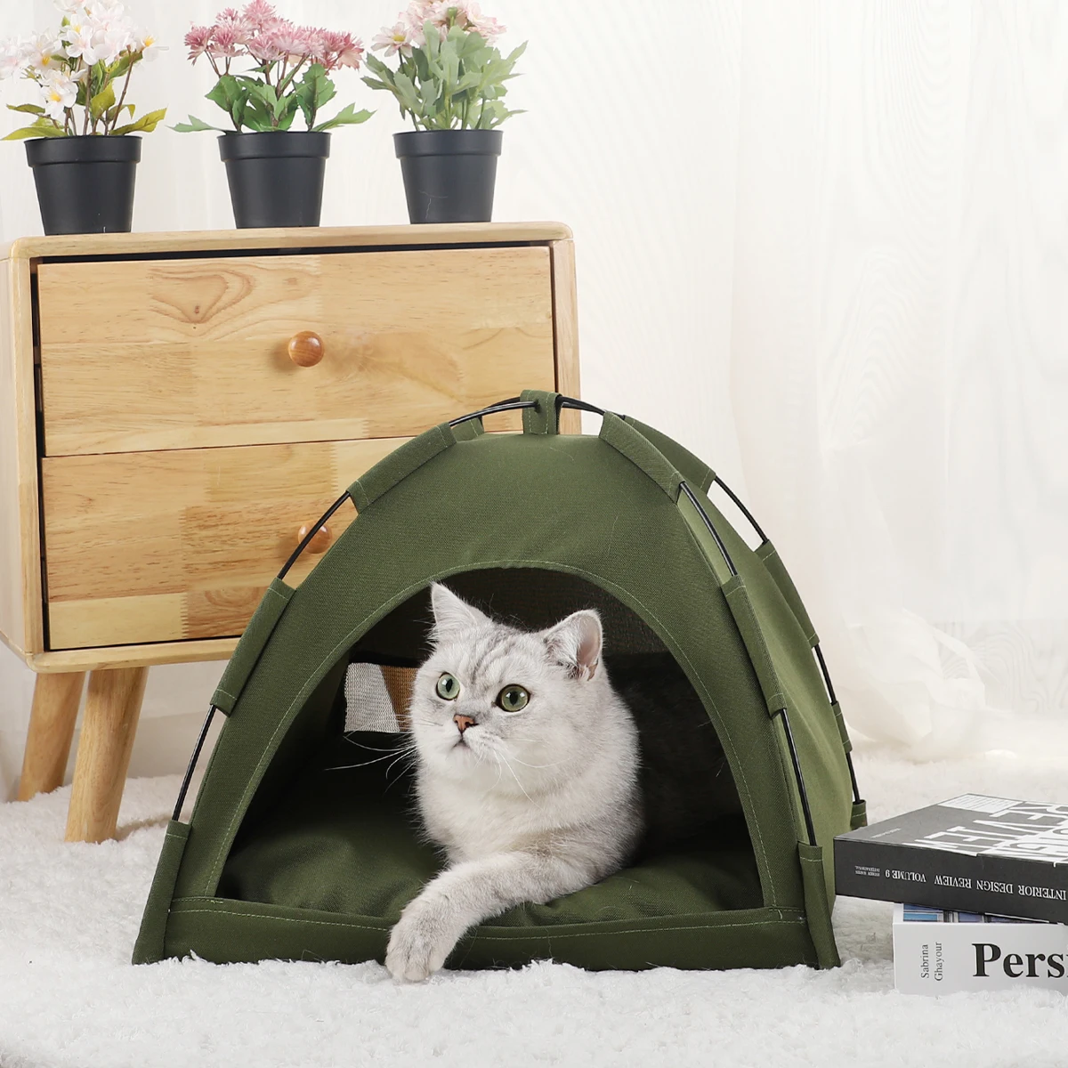 Warm Pet Tent Bed for Cats - onlinemegasale.com Warm Pet Tent Bed for Cats - onlinemegasale.com
