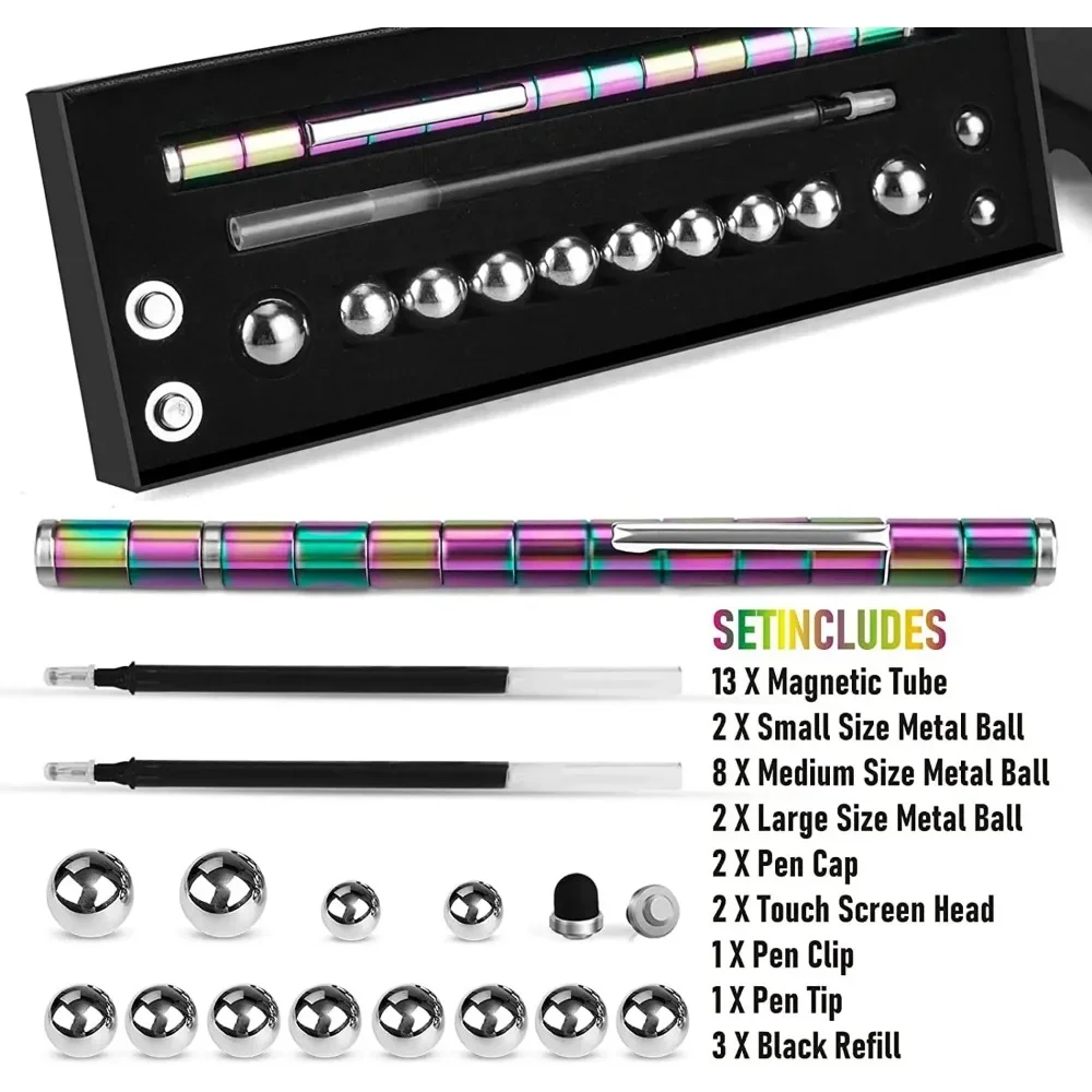 Decompression magnetic pen, fidgeting magnetic pen, multifunctional novel pen for relieving fidgety pressure, a gift for friends - onlinemegasale.com
