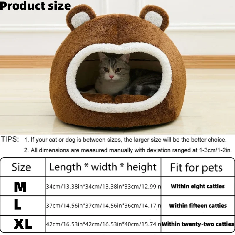 Brown Cat Bed Cozy Pet Tent - onlinemegasale.com